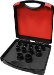 Imagen Juego de 10 Vasos de Impacto Ega Master (1/2" 10-24mm) Serie Larga 6 Cantos